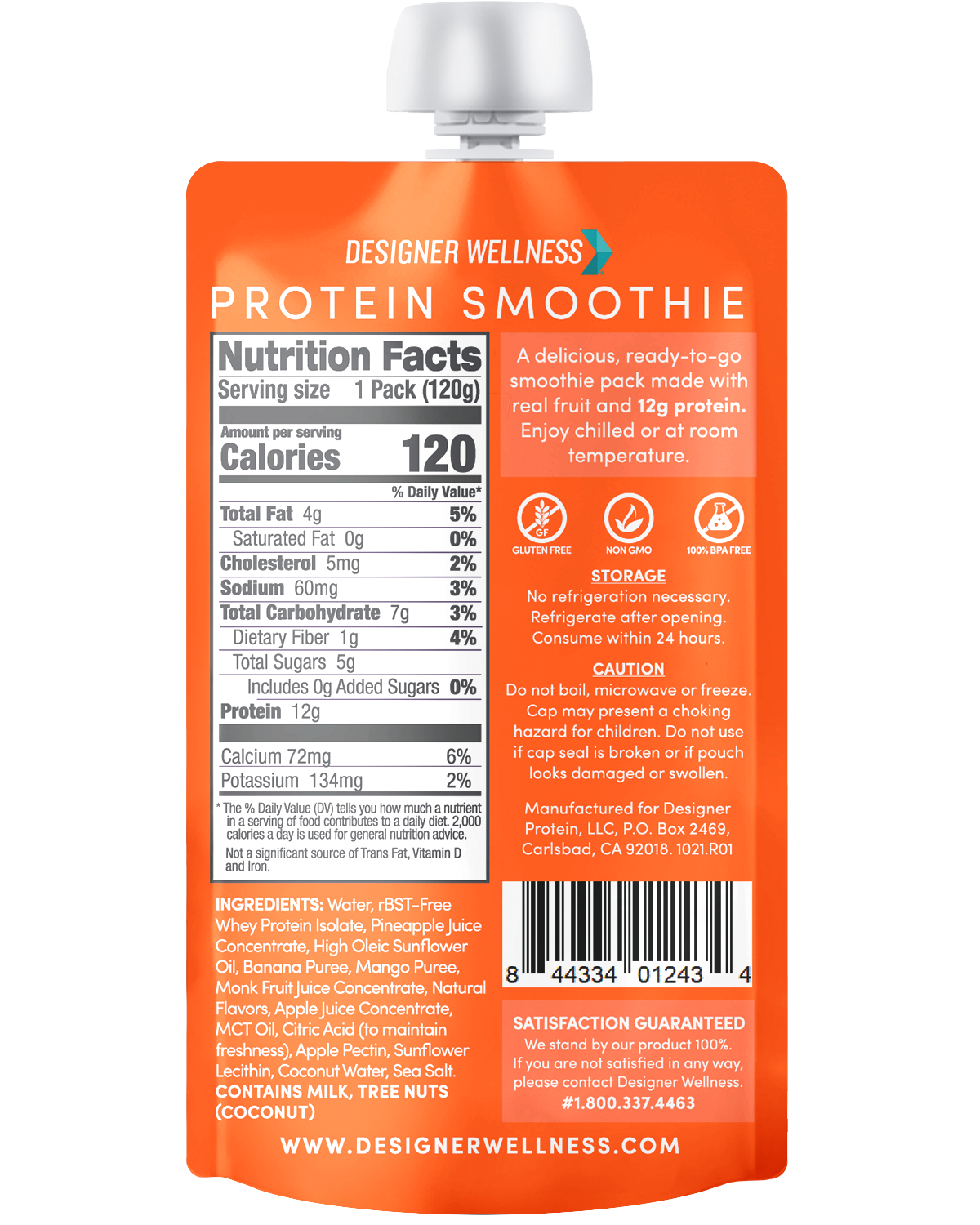 Designer Wellness Protein Smoothie - Tropical 12 pack
